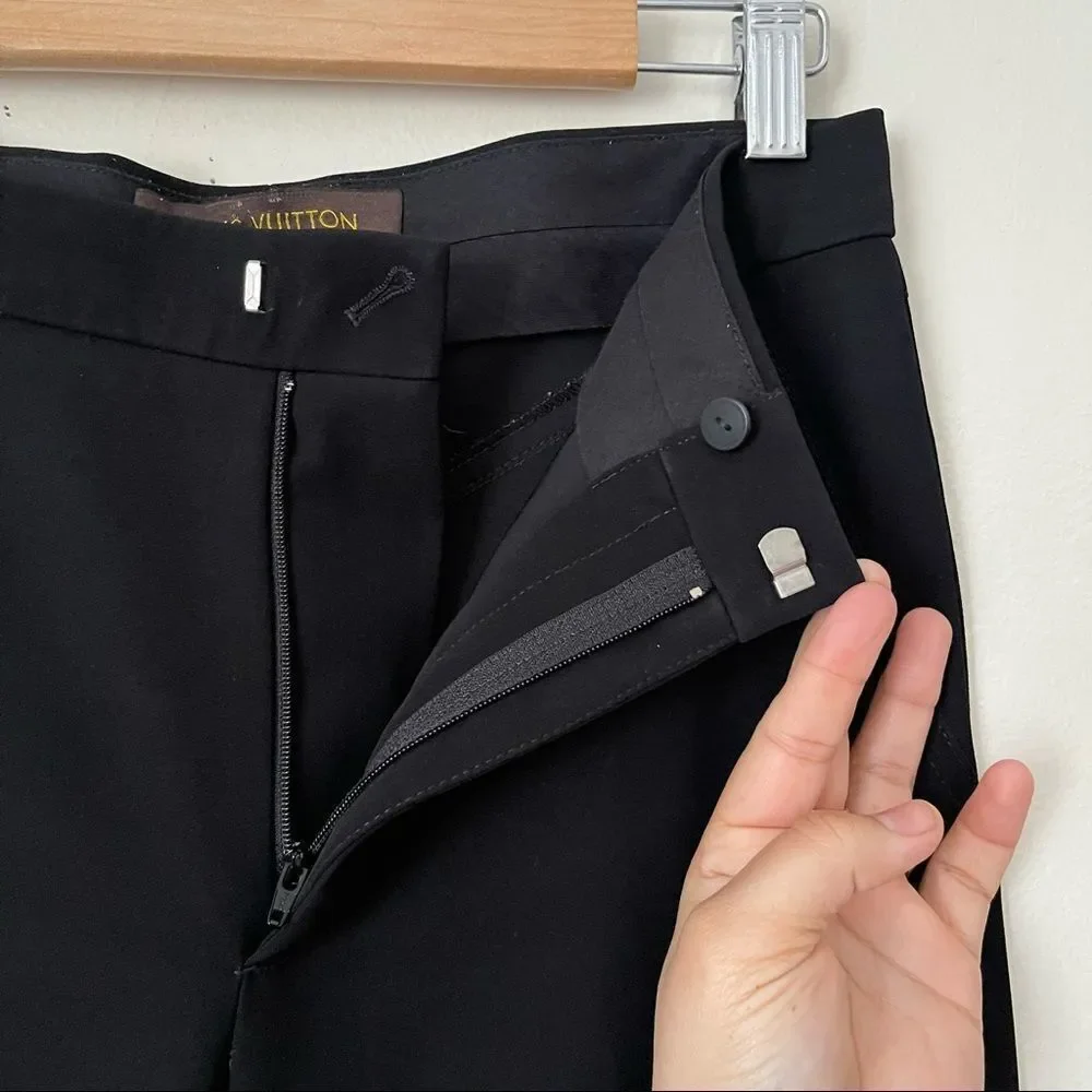Louis Vuitton Black Trouser pants size 2 preowned - Picture 2 of 6